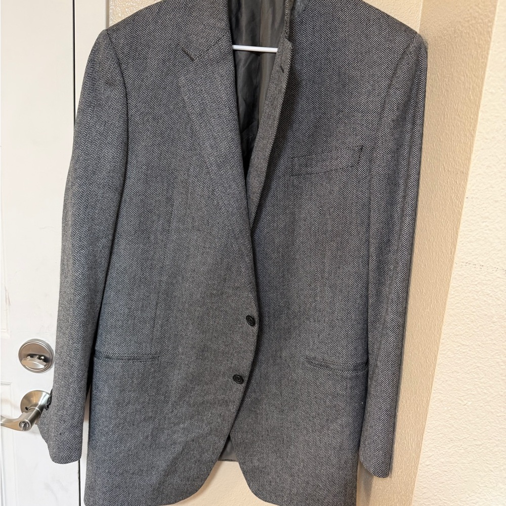Hickey Freeman Men's Gray Herringbone Sport Coat